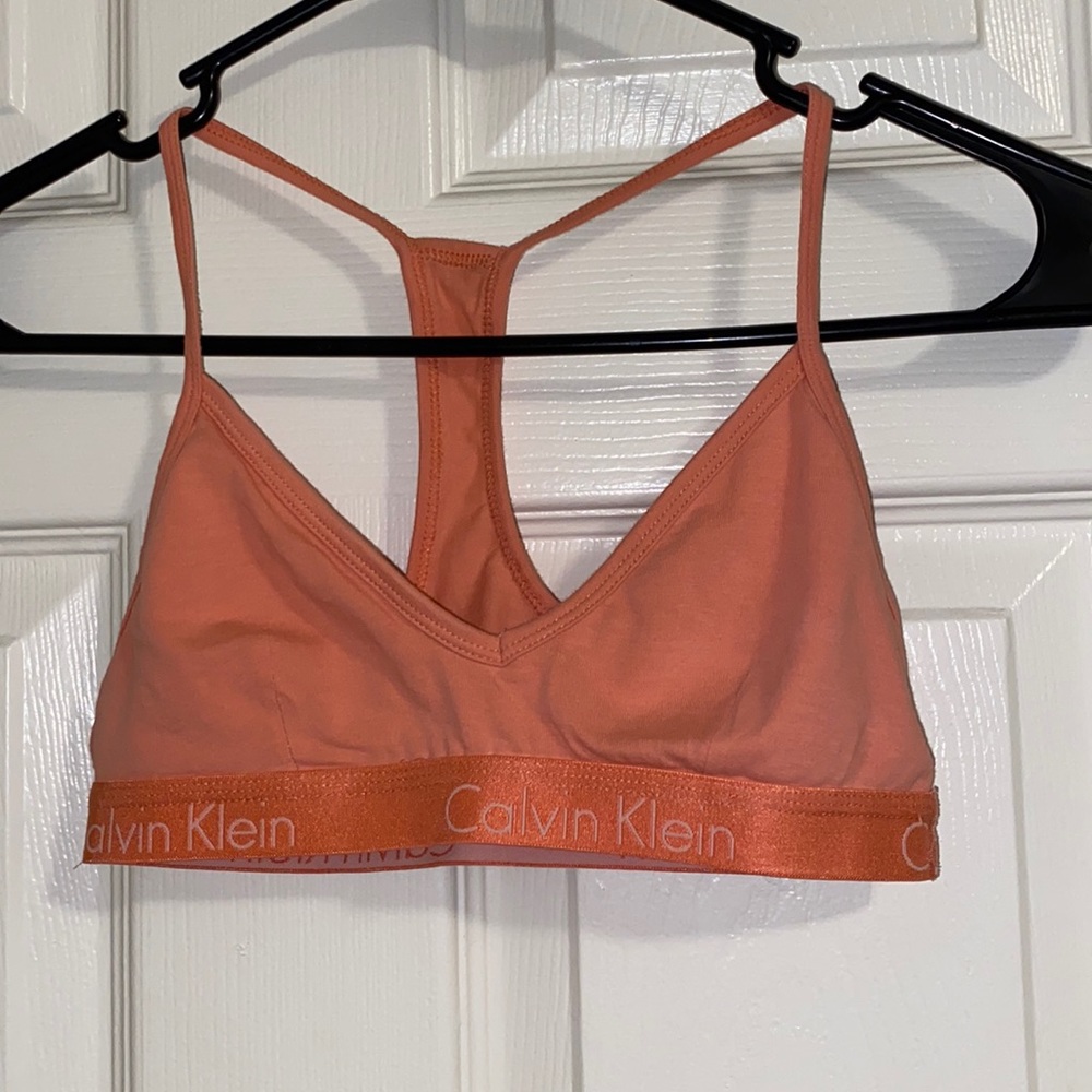 Coral pink, Calvin Klein bralette